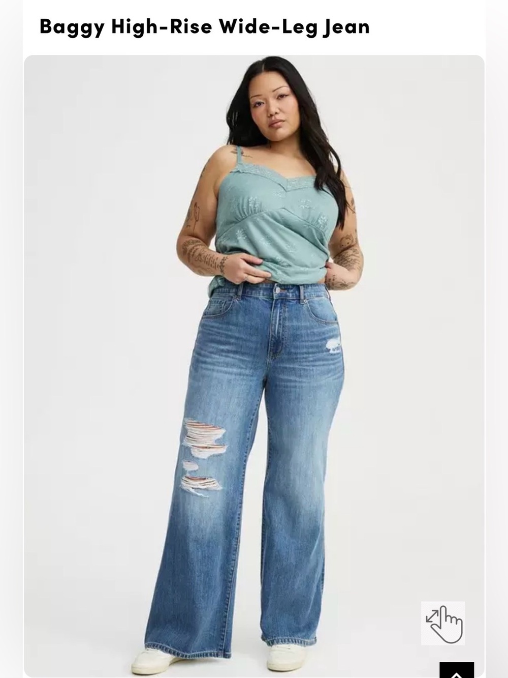 torrid Distressed High-Rise Wide-Leg Jeans in Light Blue